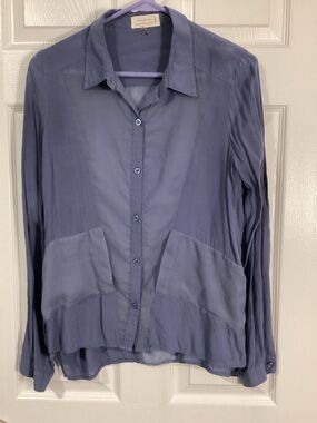 Love Tree Dusty Blue Button-Down Women's Shirt